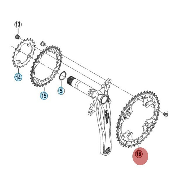 Shimano Deore FC-M530 Outer Chainring - 48 Teeth