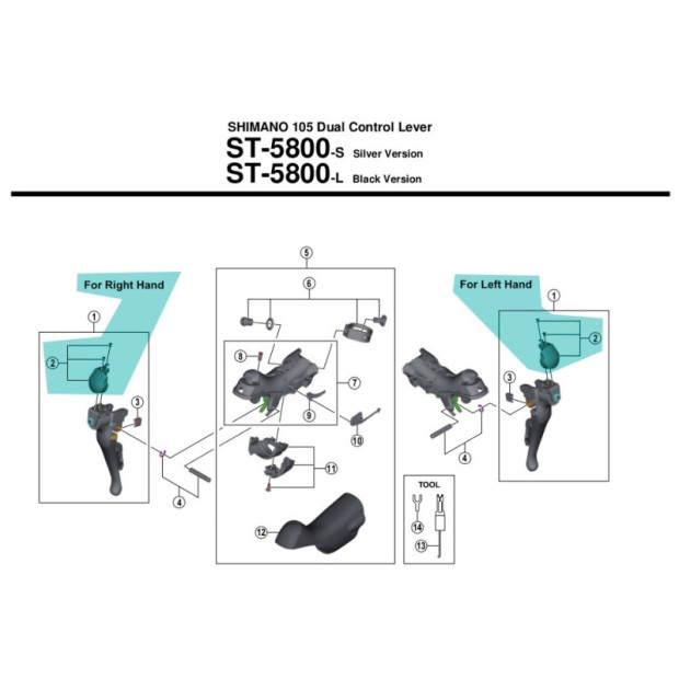Shimano 105 ST5800 Name Plate & Fixing Screws - [x1]