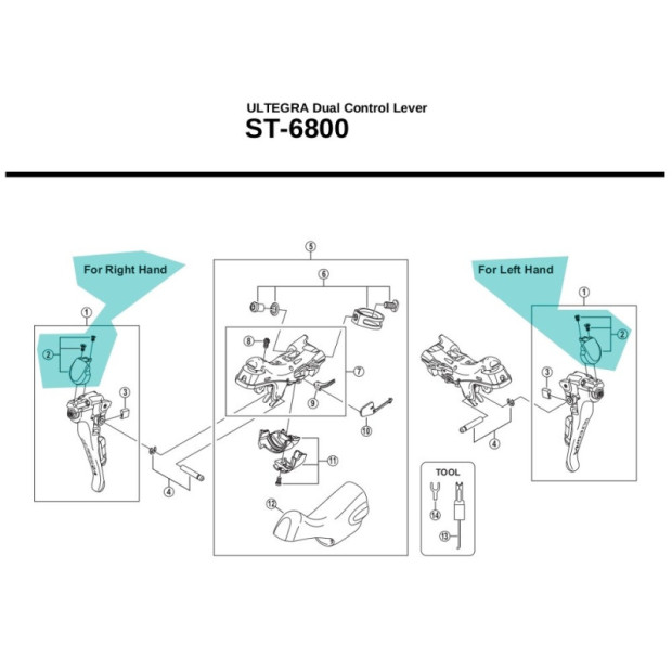 Shimano Ultegra ST6800 Name Plate & Fixing Screws - [x1]