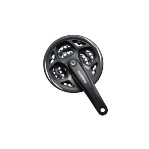SHIMANO Altus FC-M311 Crankset - 3 chainrings - 8 Speed - With Chain Guard - Black