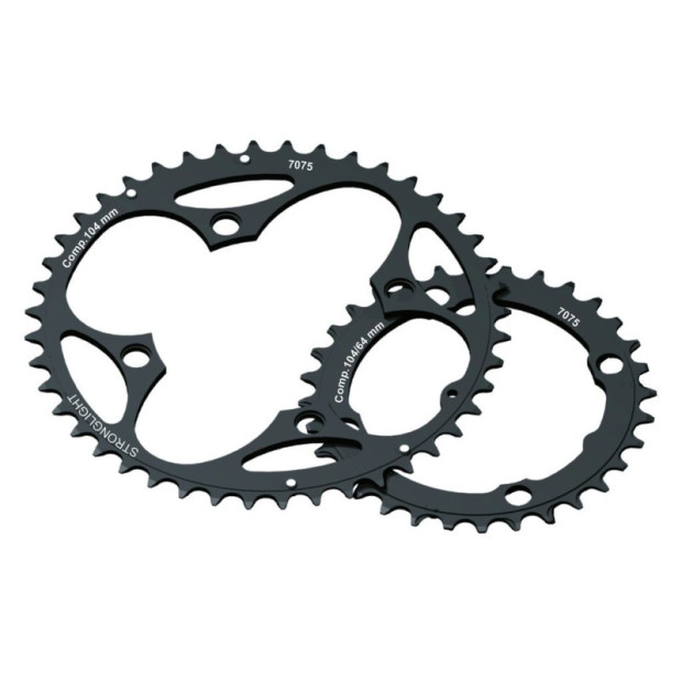 Stronglight MTB Shimano 2 x 10 Type 7075 T6 104 mm Outside Chainring - Black