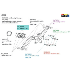 Look Zed 2 & Zed 3 Bottom bracket Bearing kit - DTAC/0268989