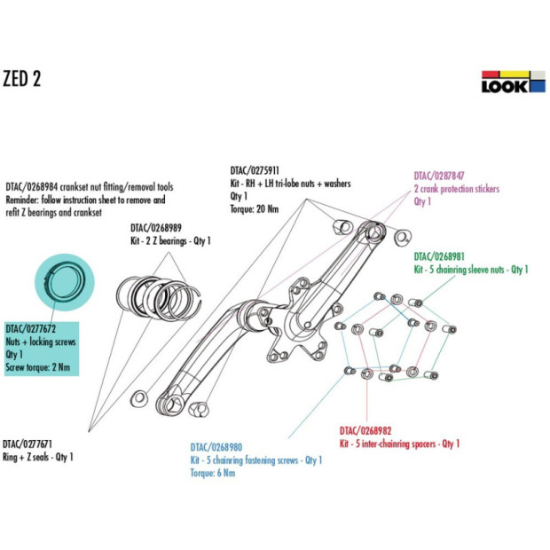 Look Zed 2 Crankset Bolt - DTAC/0277672