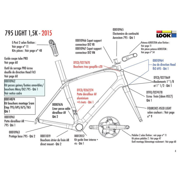 Look Housing guides/removable stops/ plugs 795  [00010962]