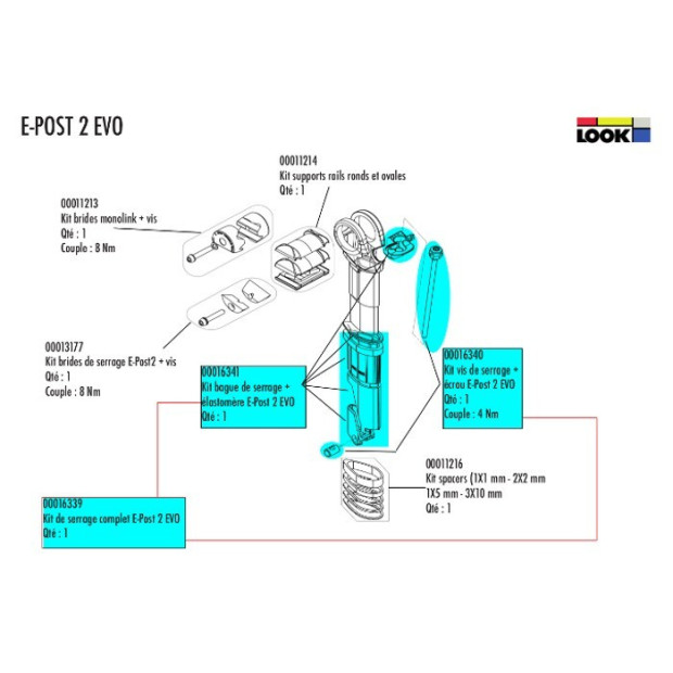 Look Seatpost E-Post 2 Complete Clamping Kit - [00016339]