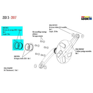 Look ZED 3 Clamping nut kit + rings - 00012825