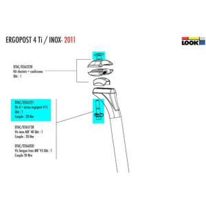 Look Ergopost 4 screws and nuts kit