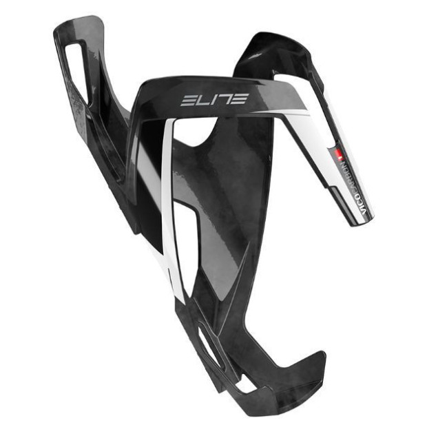 Elite Vico Carbon Bottle Cage Glossy Black/White